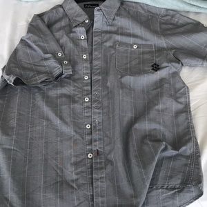 Grey collared button up shirt